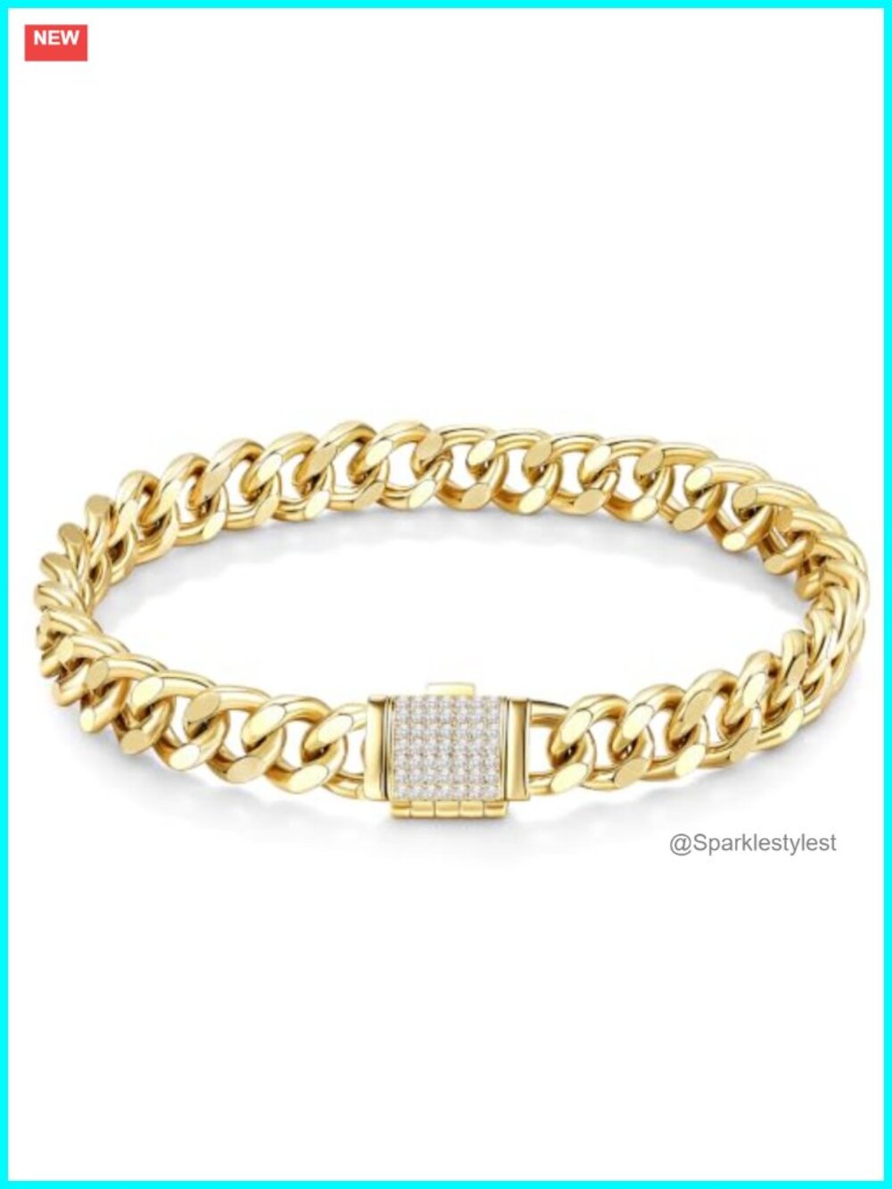 14k Gold Filled Cuban Chain Bracelet 8mm Link for Women & Men